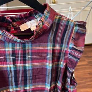 Wine-colored sleeveless top — LOFT — sz XL